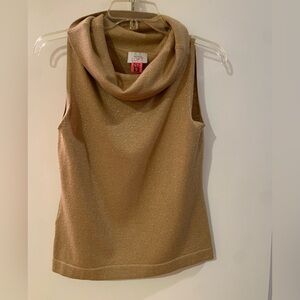 LOFT Shimmering Gold Cowl Neck Sweater